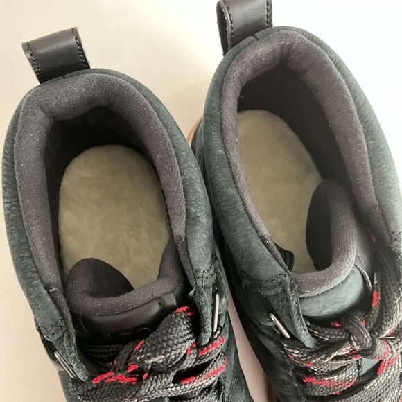 UGG Waterproof Pebbled Leather Lakesider Lace-up Ankle Boots Black 9 - Picture 11 of 14